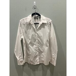 Eddie Bauer Wrinke Resistant White Button Down Long Sleeve Shirt Women's Size XL